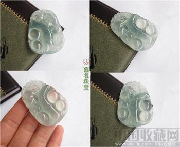 慕名珠宝：冰玻种淡绿色节节高（T10033109）-收藏网