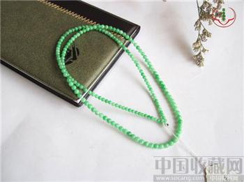 慕名珠宝：特价豆绿色珠子项链-收藏网