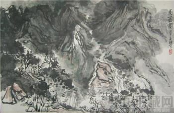 著名画家吴毅山水画---夏山雨霁-收藏网