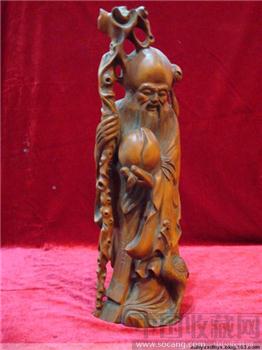 黄杨木寿星38x12x10cm -收藏网