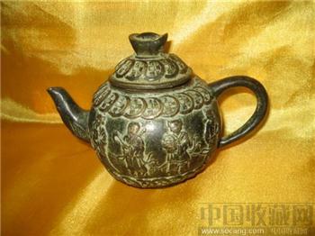 （清）小铜茶壶-收藏网
