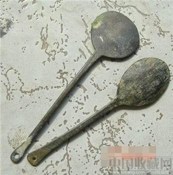 汉代青铜小勺两把-收藏网