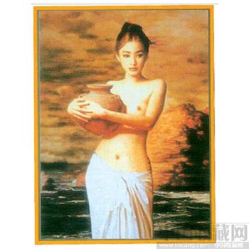 串珠画仿《油画陶美人》-收藏网