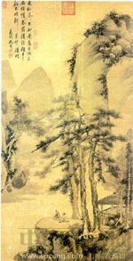 串珠画仿《明代著名画家沈周山水画》-收藏网