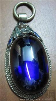 银胎掐丝珐琅镶嵌变色蓝宝石-收藏网