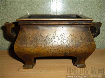 长方型铜香炉-收藏网