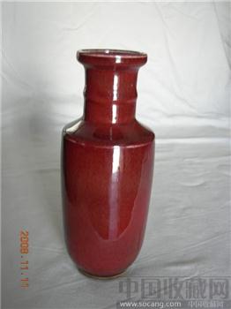 红釉棒槌瓶-收藏网