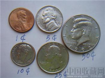 美国硬币系列之1992年1美分5美分10美分25美分和50美分-收藏网