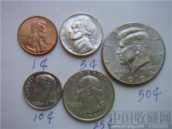 美国硬币系列之1994年1美分5美分10美分25美分和50美分-收藏网
