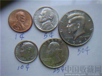 美国硬币系列之1991年1美分5美分10美分25美分和50美分-收藏网