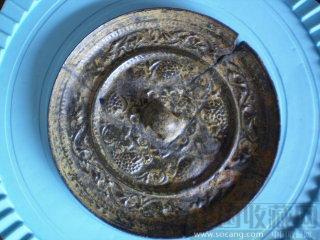 唐代*葡萄纹青铜镜-收藏网