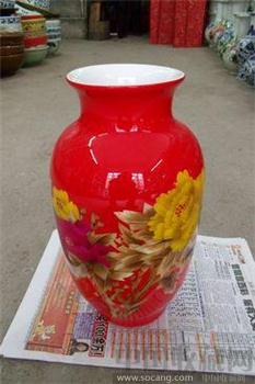 中国红冬瓜瓶-收藏网