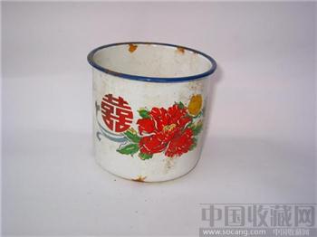 文革时期*花卉喜字纹的茶盅（包真包老）-收藏网