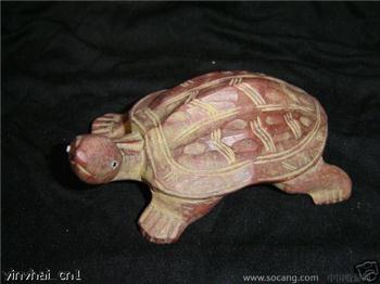 龙眼木雕-长寿金龟73109-收藏网