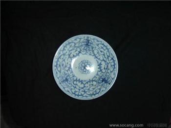 清--青花花卉盘71126-收藏网