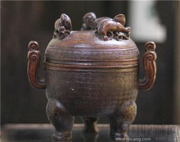 清竹雕仿青铜器簋-收藏网