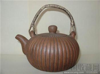 旧紫砂提粱茶壶-收藏网