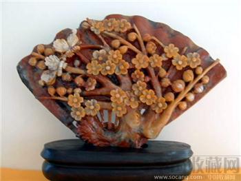 寿山石雕珍品--沉香扇-收藏网
