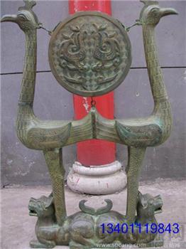汉代 青铜 双鹤架鼓 青铜 高一点一米-收藏网