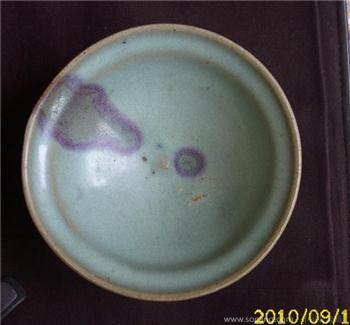 钧窑 阔边带斑 盘式 小碗  -收藏网