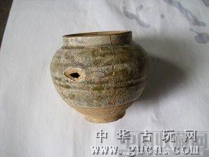 碌釉罐（残)-收藏网