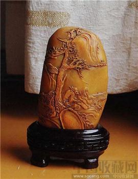 清代寿山石薄意雕人物纹摆件  雕刻非常精细雅致 欢迎擂台-收藏网