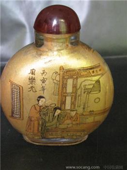 [周乐元.丙寅年]款,料质鎏金底鼻烟壶-收藏网