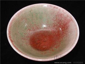清代豇豆红釉高足碗-收藏网