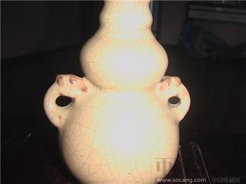宋哥窑双螭龙耳葫芦瓶-收藏网