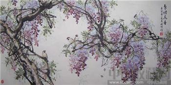 著名花鸟画家---李开明真迹---《鸟语花香》（四尺）-收藏网