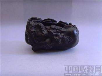 清代小叶紫檀刻松洗-收藏网