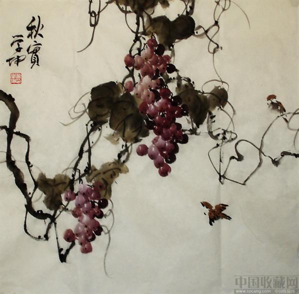 崔学坤国画葡萄编号6524