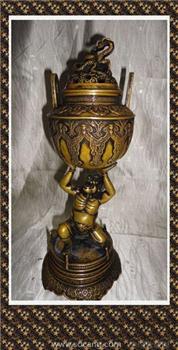 【德宝屋】宗教用品铜器摆件 纯铜金刚炉 金刚罗汉炉 纯铜香炉 佛-收藏网