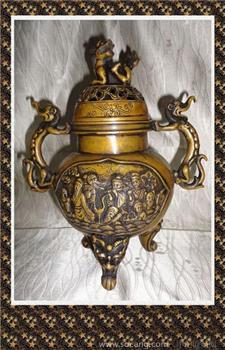 【德宝屋】宗教用品铜器摆件 飞龙 八仙 纯铜八仙熏香炉 香炉-收藏网