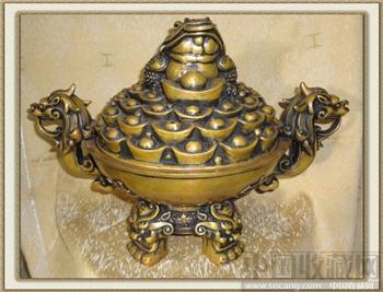 【德宝屋】宗教用品铜器摆件 纯铜香炉 纯铜金蟾炉 香炉（大件） -收藏网
