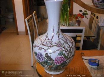 康熙五彩花鸟纹瓶-收藏网