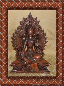 【德宝屋】宗教用品铜器摆件 纯铜绿杜母佛像 杜母 藏教杜母 佛 -收藏网