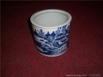 青花笔筒-收藏网