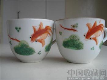鱼草纹茶碗-收藏网