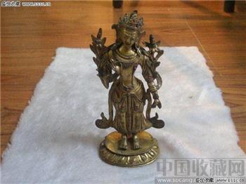 用朱砂点过的明代铜鎏金佛像一尊！-收藏网