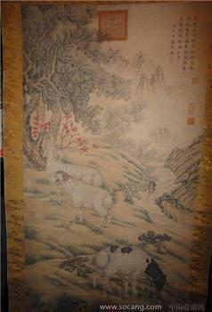 郎世宁的真迹“三羊开泰”山水图-收藏网