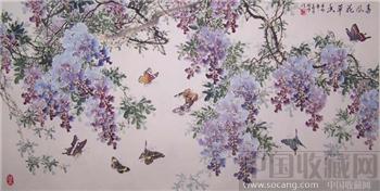 著名花鸟画家---李开明真迹---《春风花草香》（三尺）-收藏网