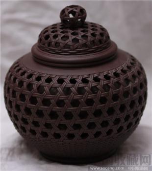 紫砂-镂空茶叶罐-收藏网