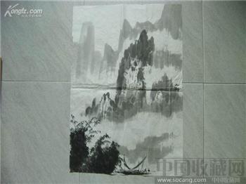 A50296陈九龄山水画一张 没盖章 -收藏网