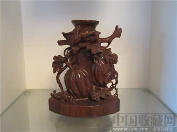 木雕花瓶-收藏网