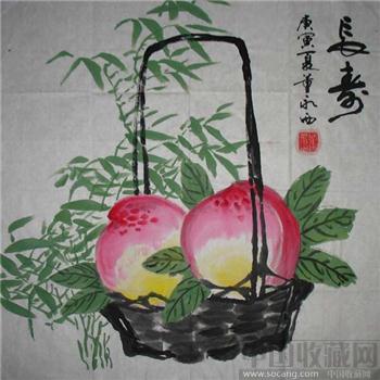 实力画家董永西水墨作品 （长寿） 0443-收藏网