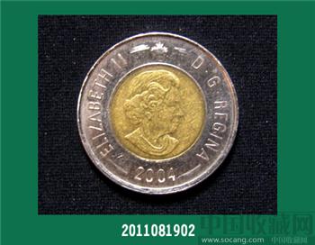 2004加拿大二元双金属币-收藏网