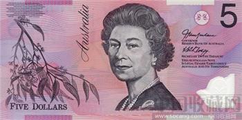 澳大利亚 5澳元/塑料钞-收藏网