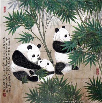 張大悲斗方工笔作品《熊猫》-收藏网