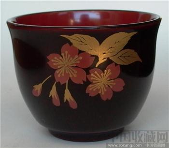 日本原装进口茶具套漆器手绘四季花卉茶具套 -收藏网